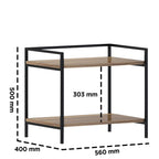 2-Tier Wood & Metal Microwave Stand